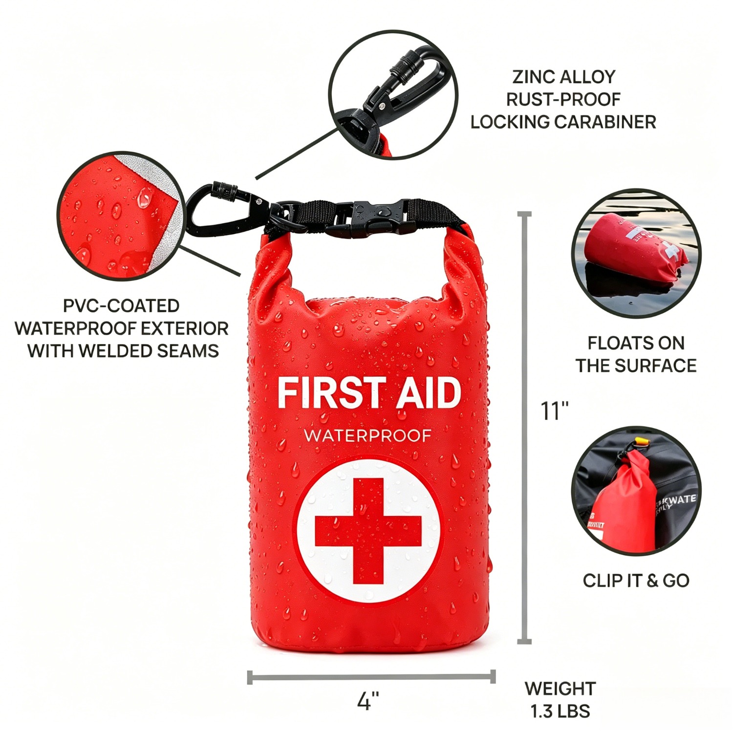 2L Waterproof First Aid Bag Ro - Fishing Kayak Storage Bag recensie en prijs