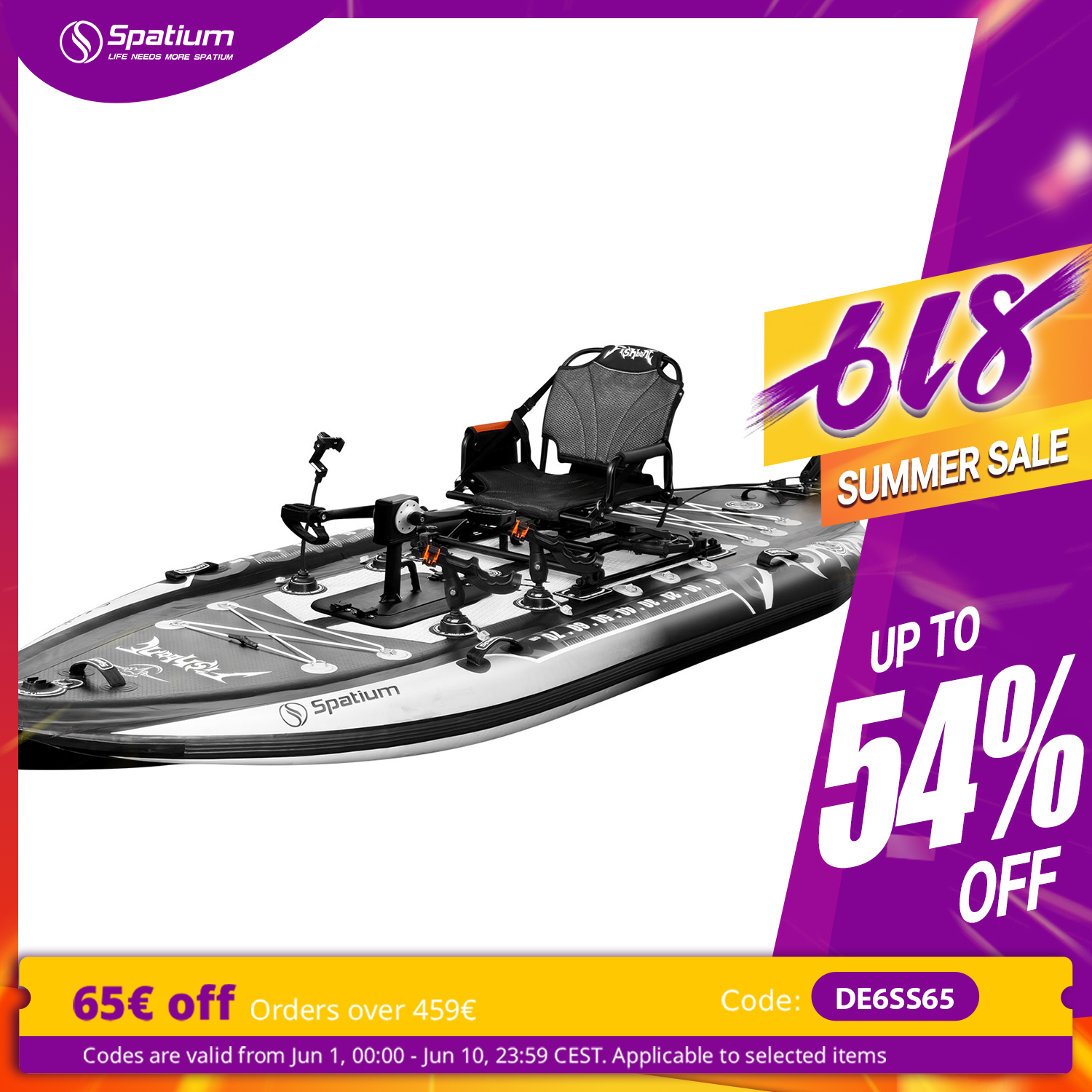 Spatium Pedal Kayak Inflatable - Fishing Kayak Pedal Drive recensie en prijs